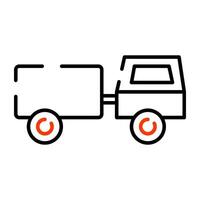 An icon design of tractor trolley vector