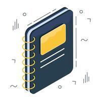 Conceptual isometric design icon of notebook vector