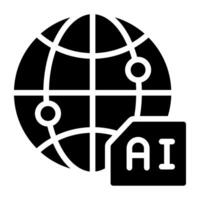 An icon design of global ai vector