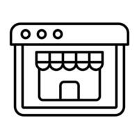 Outlet on web page, icon of web shop vector