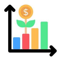 Trendy vector design of investment growth chart
