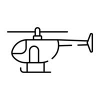 An editable design icon of helicopter vector