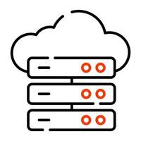 A premium download icon of cloud server vector