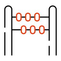 A frame of counting beads, icon of abacus vector