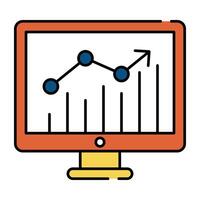 An editable design icon of online data analytics vector