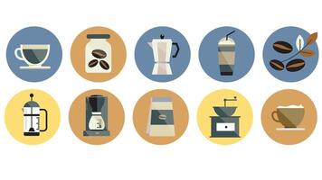 coffee beans types of drinks vector illustration isolated