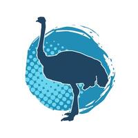 Silhouette of an ostrich bird vector