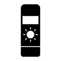 Sun on bottle denoting concept of suntan cream vector