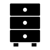 A unique design icon of chest of drawer table vector