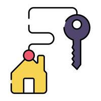 A trendy vector design of home key