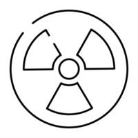 An editable design icon of radioactive sign vector