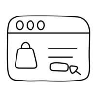 A line design icon of ecommerce website vector