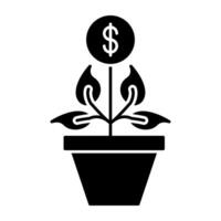 un icono de diseño editable de la planta de dinero vector