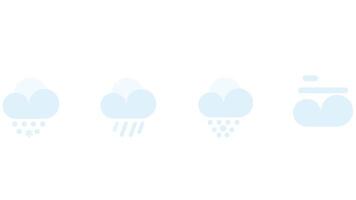 Weather and clouds forecast vector icons isolated