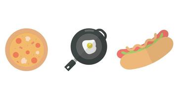 Daily food icon set vectors for food and beverage industry