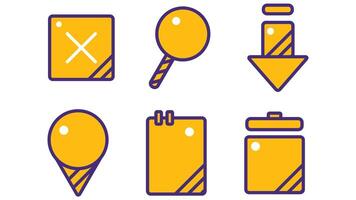 Abstract business and daily life vector art icons colored and outlined