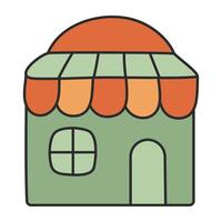 A flat design icon of shop architecture vector