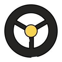 A unique design icon of car steering vector