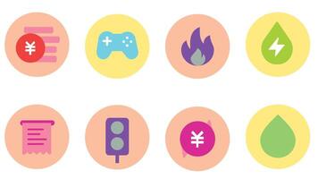 Abstract utility icon set vector