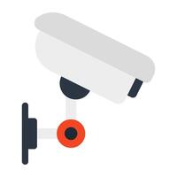 A street surveillance camera icon, flat design of CCTV camera vector