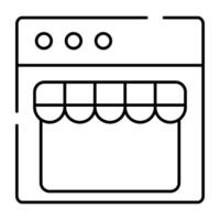 Outlet on web page showcasing web shop icon vector