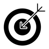 Dart board with arrow denoting concept of target vector