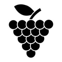 un encantador icono de fruta, uvas vector