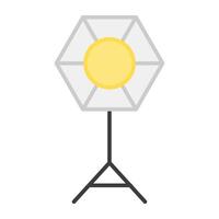 A flat design icon of studio light vector