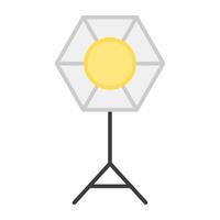 A flat design icon of studio light vector