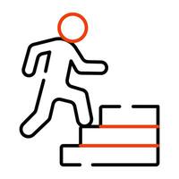 Man climbing stairs icon in unique design vector