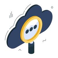 Creative design icon of search cloud vector