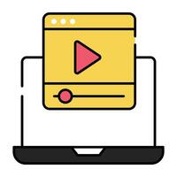 A colourful design icon of video streaming vector