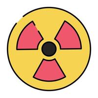 An editable design icon of radioactive sign vector