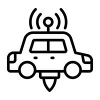 A linear design icon of smart car vector