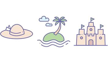 Travel and vacation elements for summer season vector art illustration