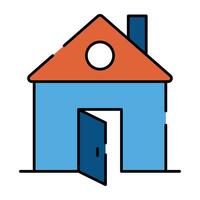 Residential property icon, flat design of house vector