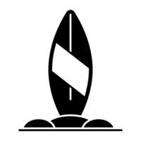 Adventure board icon, trendy design of surfboard vector