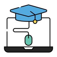 Editable design icon of distance education vector