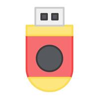 Flat design icon of universal serial bus vector