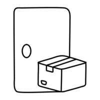 A linear design icon of doorstep delivery vector