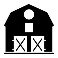 A residential building icon, solid design of farmhouse vector