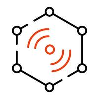 An editable design icon of WiFi network vector