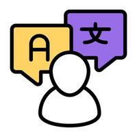 Creative design icon of language translator vector
