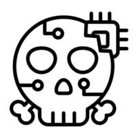 Skull showcasing concept of danger icon vector