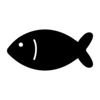 Underwater sea animal icon, solid design of fish vector