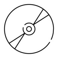 An editable design icon of compact disc vector