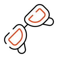 Eye protection accessory icon, linear design vector