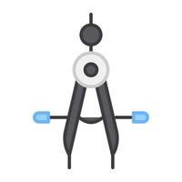 An icon design of geometry compass, divider vector