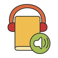 A beautiful design icon of audiobook vector