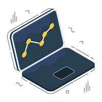 A colored design icon of online data analytics vector